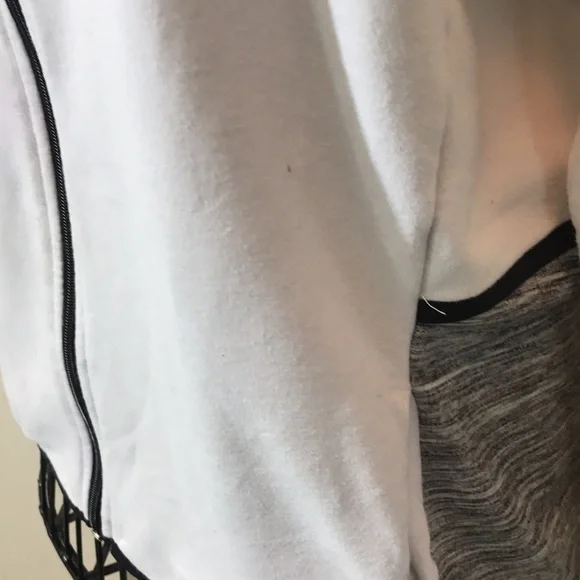 PINK Victoria’s Secret White Gray & Black Zippered Hoodie - Picture 8 of 8